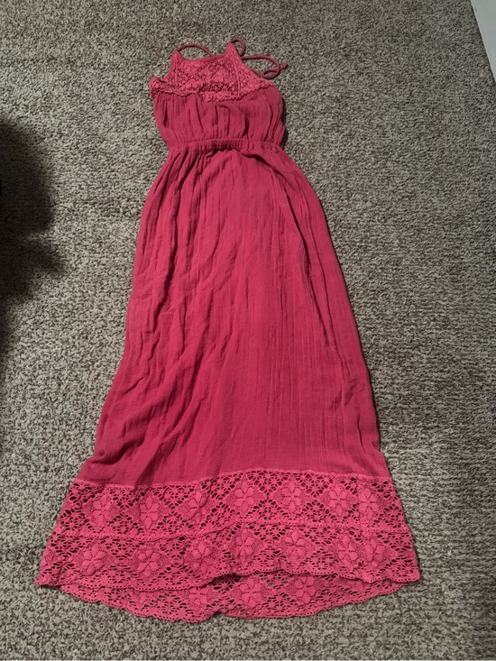 Jen's Pirate Booty Dresses & Skirts - Jen's Pirate Booty Pink Crochet Maxi Dress
